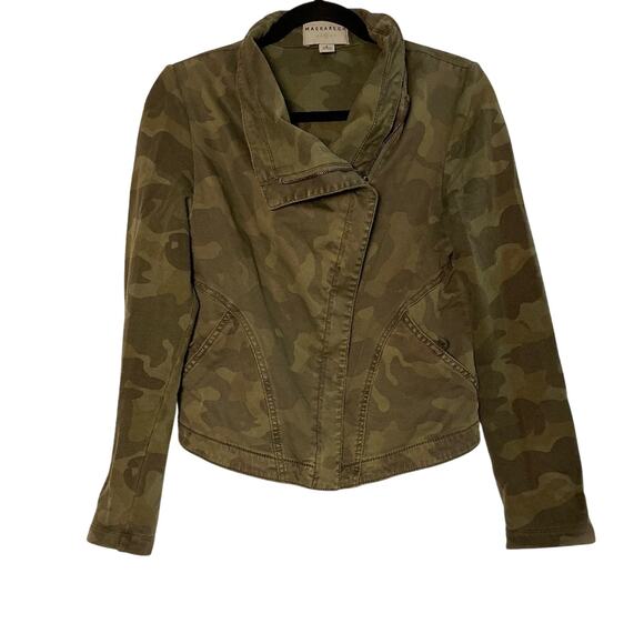 ANTHROPOLOGY MARRAKECH Camo Faravel Moto Utility Short Jacket Size Small - Picture 2 of 8